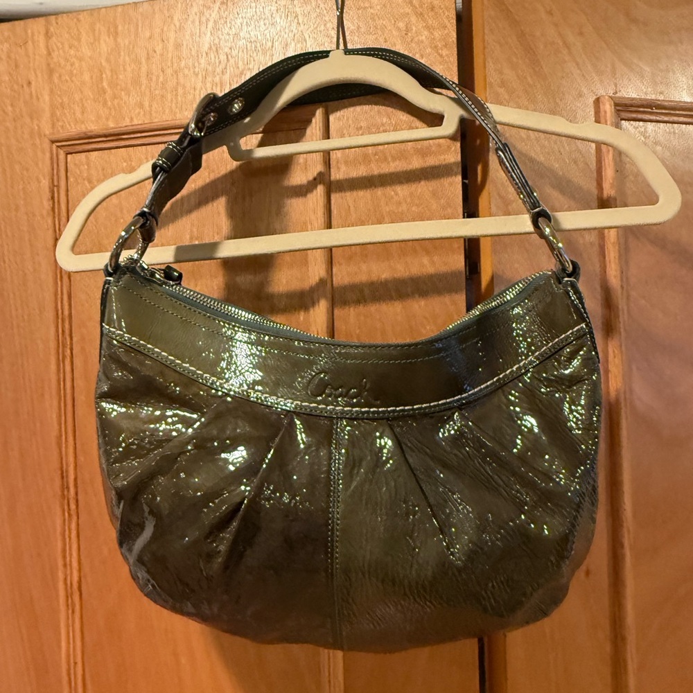 Vintage Olive green Coach shoulder bag - 2000s style - EUC